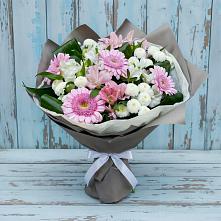 Букет цветов из:  Герберы, Альстромерии и Хризантемы в Сортавале