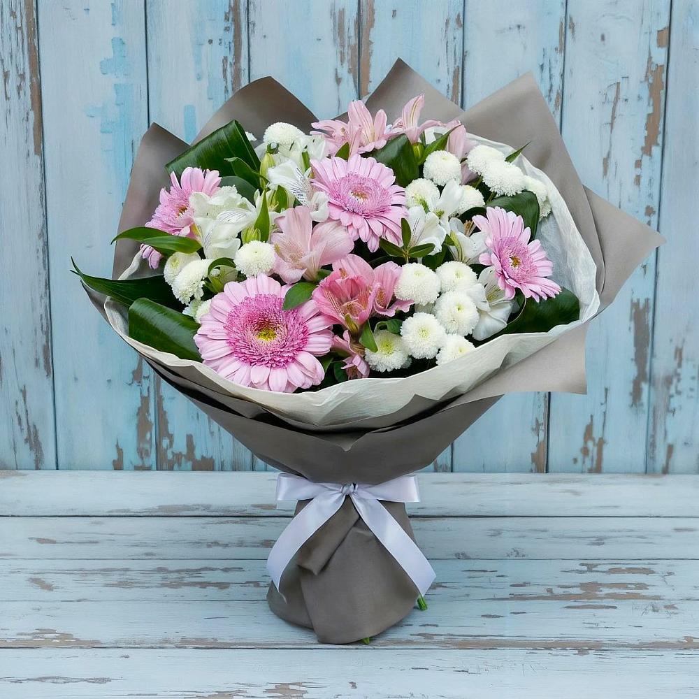 Букет цветов из: Герберы, Альстромерии и Хризантемы в Сортавале