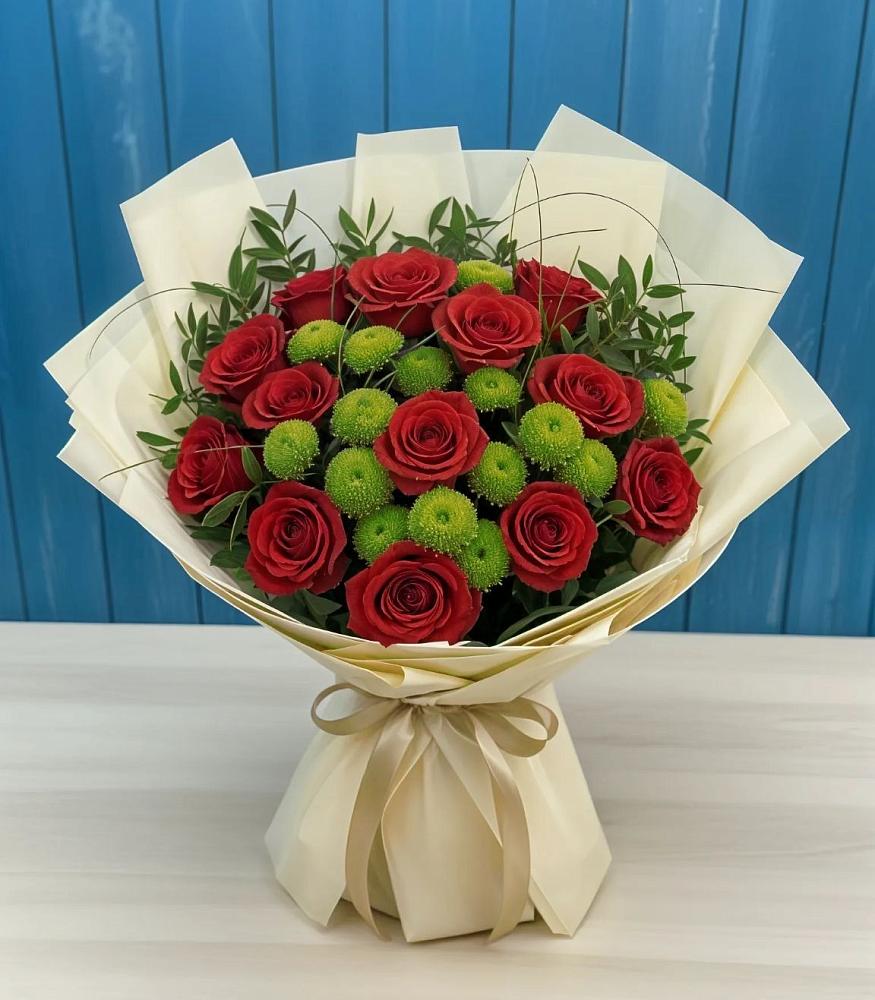 Букет цветов из: Розы и Хризантемы в Сортавале