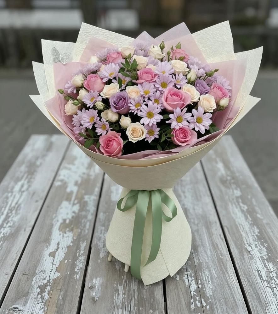 Букет цветов из: Розы и Хризантемы в Сортавале